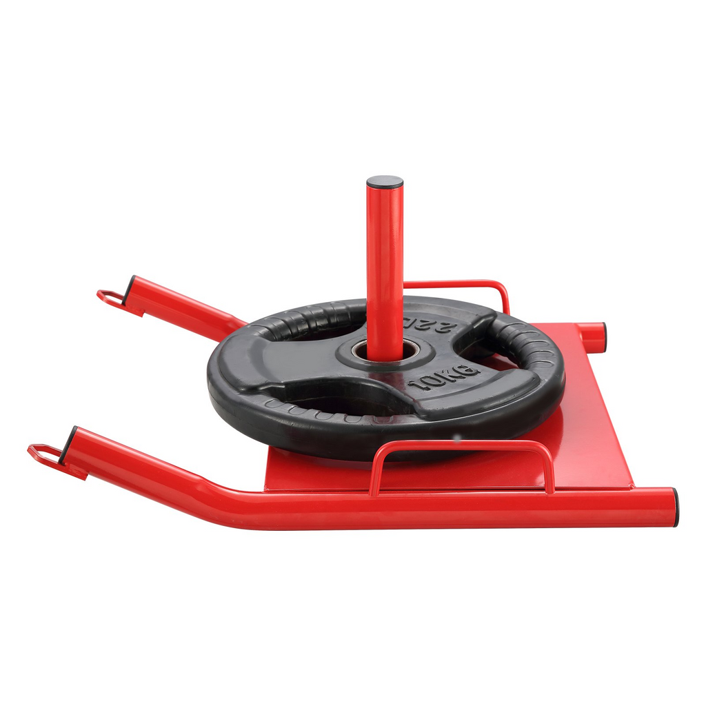 VEVOR Trineo de tracción para entrenamiento con pesas para placas de pesas de 2" rojo
