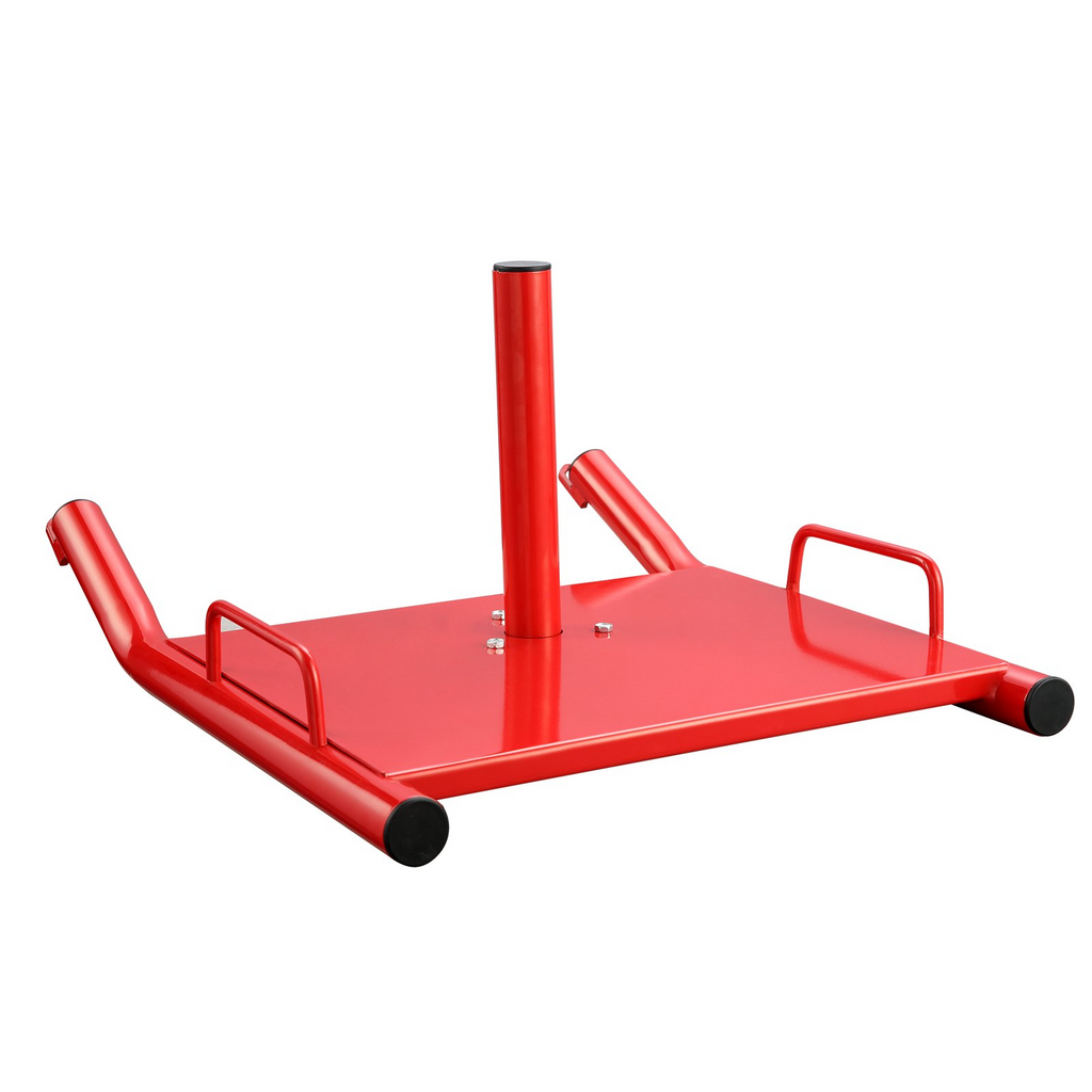 VEVOR Trineo de tracción para entrenamiento con pesas para placas de pesas de 2" rojo