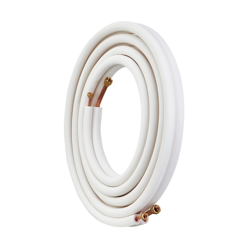 Juego de líneas minisplit VEVOR de 25 pies tubos de cobre de 3/8" y 5/8" de diámetro exterior y aislamiento de triple capa