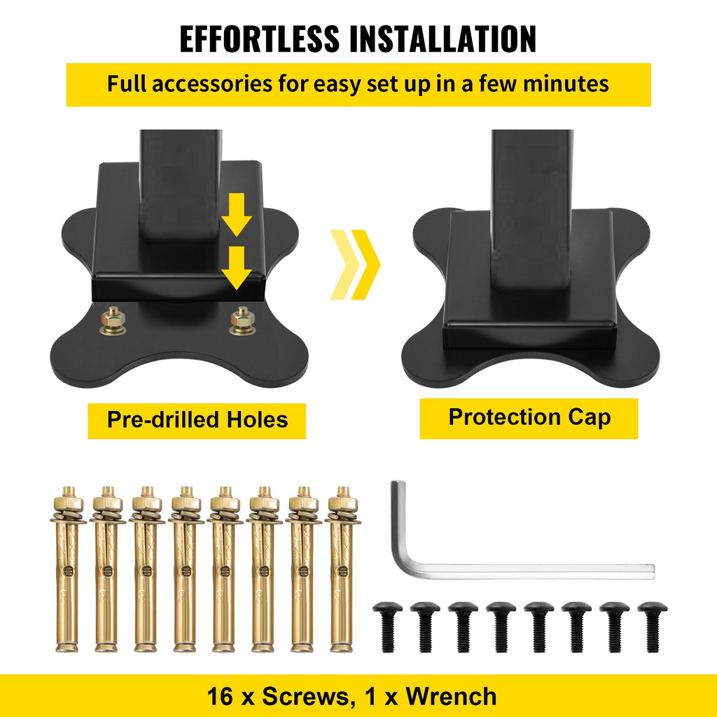 Pasamanos para escaleras de exterior VEVOR de 47,6 x 35,2 pulgadas ajustable de 0 a 30 grados negro para escaleras de 3 a 4 escalones