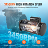 Motor de bomba de piscina VEVOR de 1,5 HP 115/230 V 12,8/6,4 A 56 Y 3450 RPM condensador de 90 μF/250 V