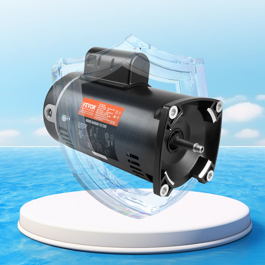 Motor de bomba de piscina VEVOR de 1,5 HP 115/230 V 12,8/6,4 A 56 Y 3450 RPM condensador de 90 μF/250 V