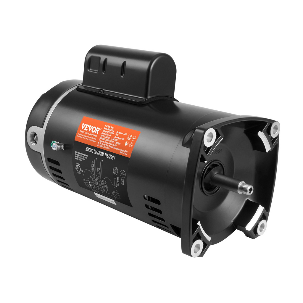 Motor de bomba de piscina VEVOR de 1,5 HP 115/230 V 12,8/6,4 A 56 Y 3450 RPM condensador de 90 μF/250 V