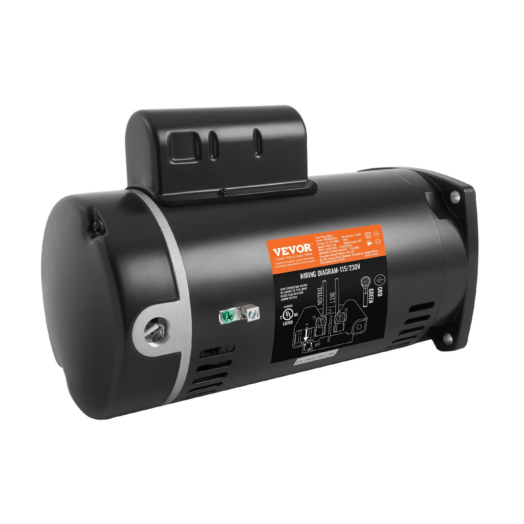 Motor de bomba de piscina VEVOR de 1,5 HP 115/230 V 12,8/6,4 A 56 Y 3450 RPM condensador de 90 μF/250 V