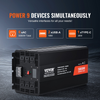 Inversor de corriente de CC de 12 V a CA de 120 V 5000 W con 6 salidas de CA 2 puertos USB 1 puerto tipo C pantalla LCD y control remoto