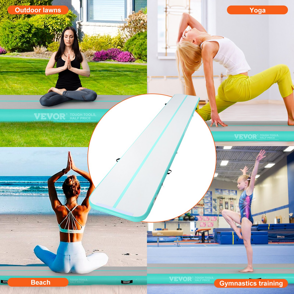 VEVOR Colchoneta inflable para gimnasia 4 pulgadas de grosor