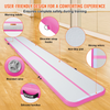Colchoneta inflable de 4 pulgadas con bomba eléctrica para gimnasio yoga porristas playa y agua 20 pies color rosa