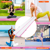 Colchoneta inflable de 4 pulgadas con bomba eléctrica para gimnasio yoga porristas playa y agua 20 pies color rosa