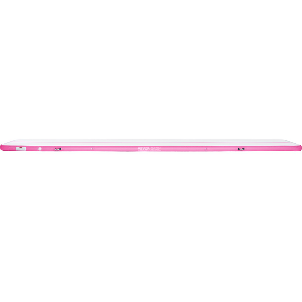 Colchoneta inflable de 4 pulgadas con bomba eléctrica para gimnasio yoga porristas playa y agua 20 pies color rosa