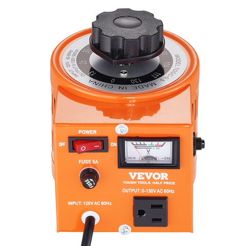 Transformador de voltaje variable automático VEVOR de 500 VA 3,84 A entrada de 110 V salida de 0-130 V