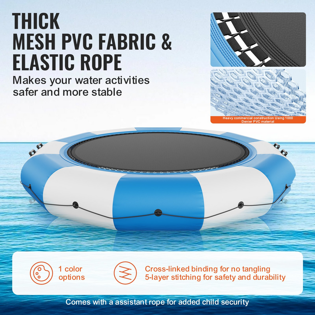 VEVOR - Trampolín acuático inflable de 13 pies para uso recreativo