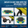 Trampolín acuático inflable de 13 pies con plataforma portátil escalera de 3 escalones y bomba de aire eléctrica para piscina lago y deportes acuáticos