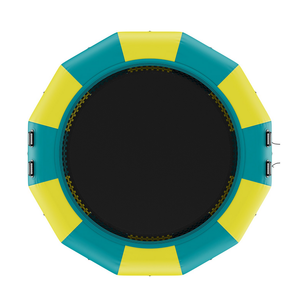 Trampolín acuático inflable de 13 pies con plataforma portátil escalera de 3 escalones y bomba de aire eléctrica para piscina lago y deportes acuáticos