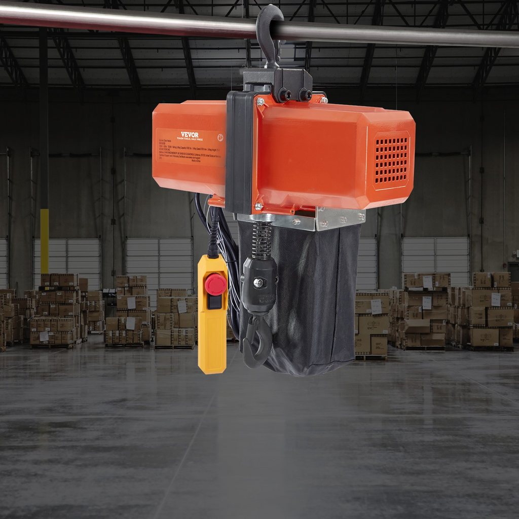 VEVOR Polipasto de cadena eléctrico de 1100 lb altura de elevación de 15 pies de 120 V control remoto con cable de 10 pies para garaje