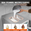 Máquina para hacer helados comerciales VEVOR rendimiento de 21 qt/h de 1800 W para encimera tolva de 2 x 4 l cilindro de 2 x 1,8 l