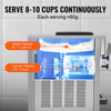 Máquina para hacer helados comerciales VEVOR rendimiento de 21 qt/h de 1800 W para encimera tolva de 2 x 4 l cilindro de 2 x 1,8 l