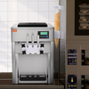 Máquina para hacer helados comerciales VEVOR rendimiento de 21 qt/h de 1800 W para encimera tolva de 2 x 4 l cilindro de 2 x 1,8 l