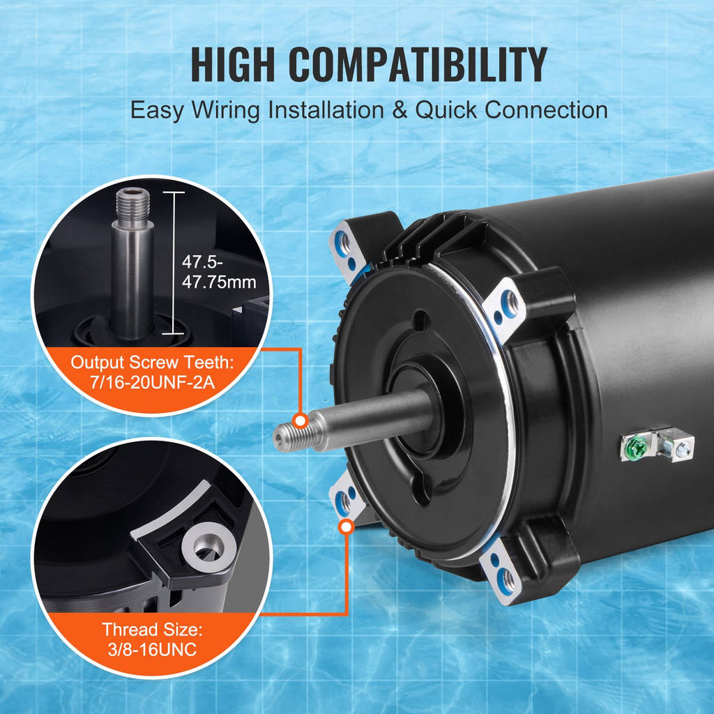 Motor de bomba de piscina VEVOR de 1,5 HP 3450 RPM 60 Hz