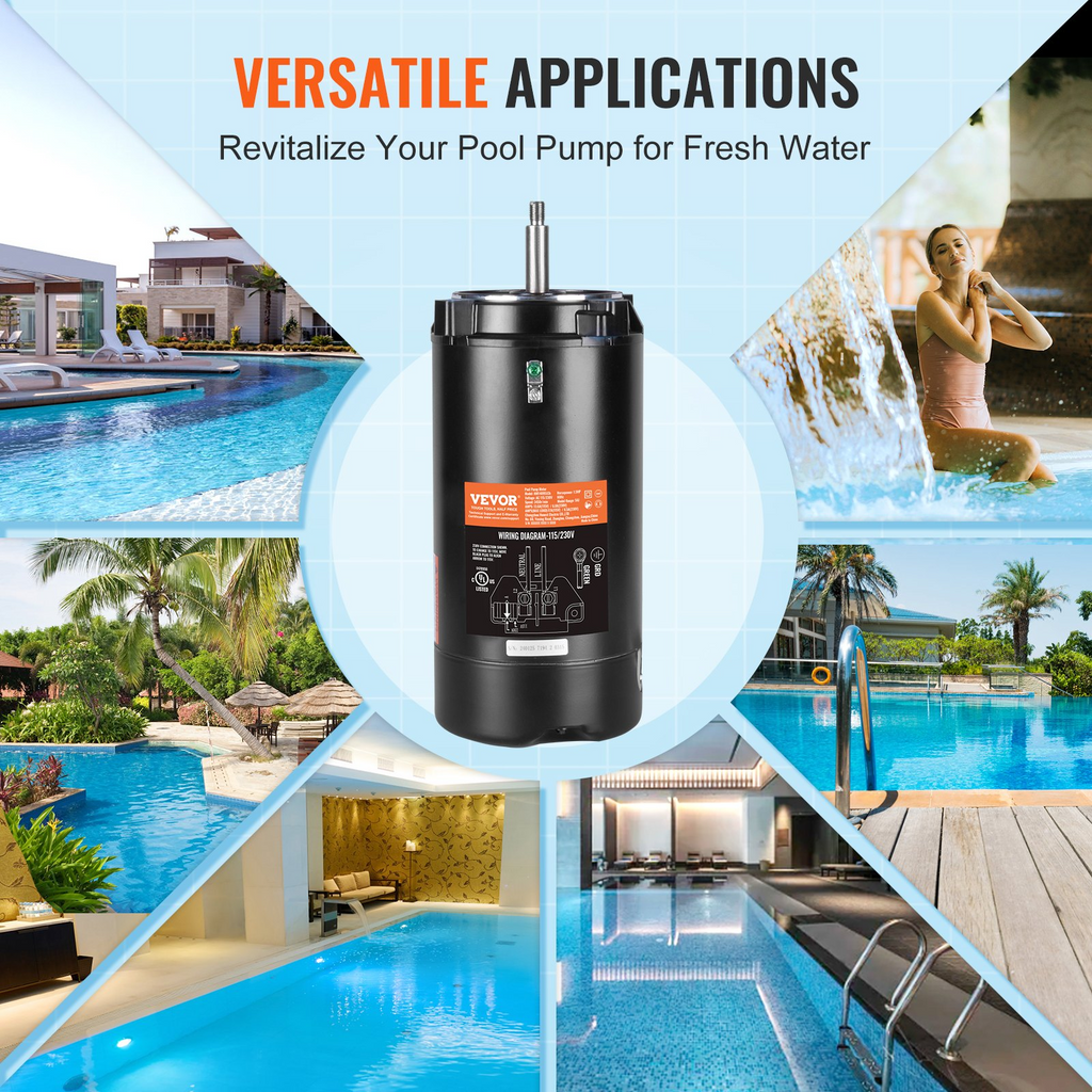 Motor de bomba de piscina VEVOR de 1,5 HP 3450 RPM 60 Hz