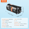 Motor de bomba de piscina VEVOR de 1,5 HP 3450 RPM 60 Hz