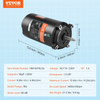 Motor de bomba de piscina VEVOR de 1 HP marco 56J 115 V (9,8 amperios)/230 V (4,9 amperios) 3450 RPM 60 Hz 1,4 capacitor de 90 μF/250 V