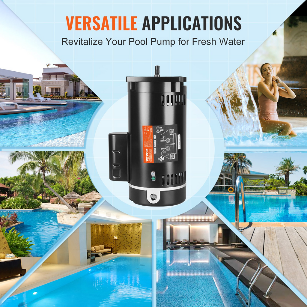 Motor de bomba de piscina VEVOR de 2 HP marco 56Y 230 V (7,8 amperios) 3450 RPM 60 Hz