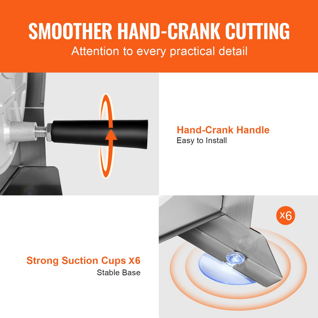 VEVOR Cortadora manual de frutas y verduras ajustable de 0 a 0,5"/0 a 12 mm de grosor con 2 cuchillas de repuesto