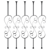VEVOR - Barandilla de metal para escaleras 44 x 1/2 pulgada decorativos de acero galvanizado paquete de 5