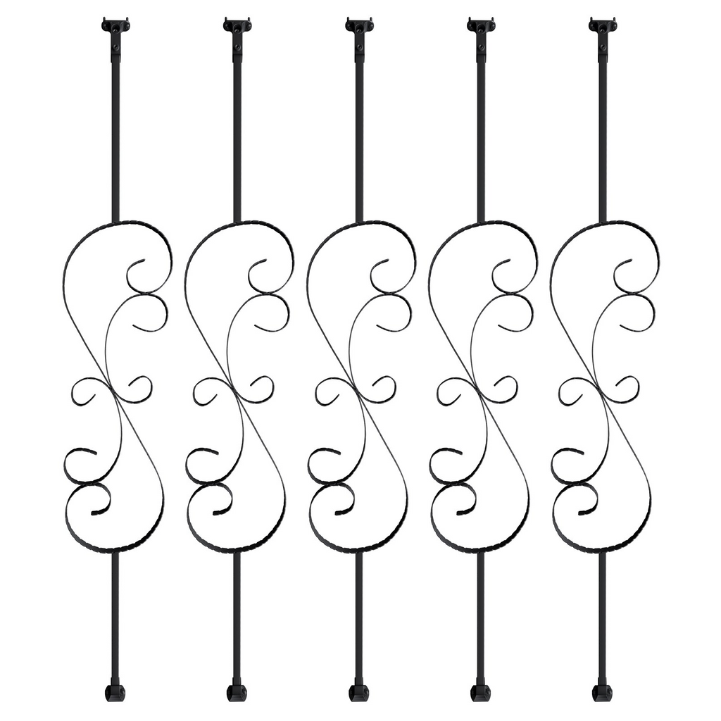 VEVOR - Barandilla de metal para escaleras 44 x 1/2 pulgada decorativos de acero galvanizado paquete de 5
