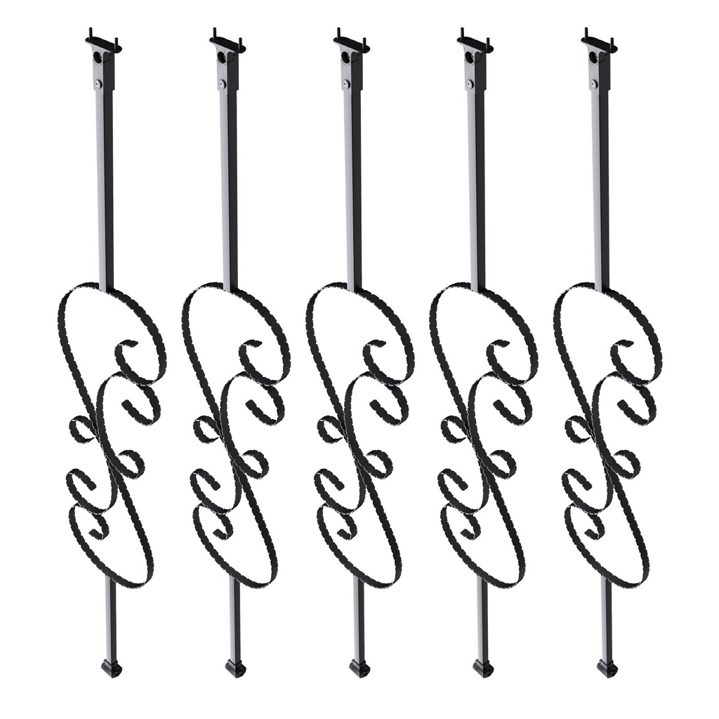 VEVOR - Barandilla de metal para escaleras 44 x 1/2 pulgada decorativos de acero galvanizado paquete de 5