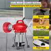 Desatascador de desagües eléctrico 12.5 MTS X 3/5  de 250 W, máquina de limpieza de tuberías con cortador  JH2