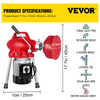 Desatascador de desagües eléctrico 12.5 MTS X 3/5  de 250 W, máquina de limpieza de tuberías con cortador  JH2