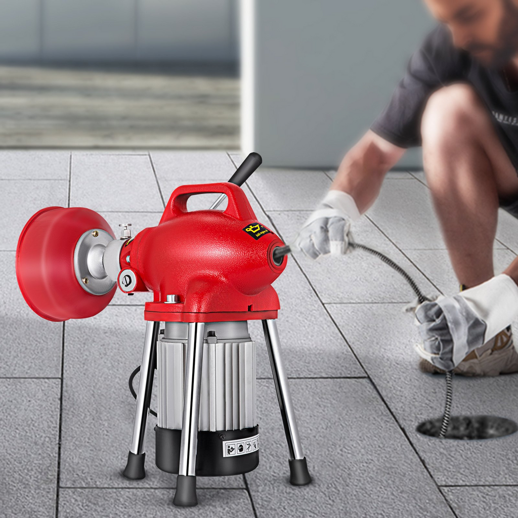 Desatascador de desagües eléctrico 12.5 MTS X 3/5  de 250 W, máquina de limpieza de tuberías con cortador  JH2