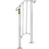 VEVOR Wrought Iron Handrail Fits 1 or 2 Steps Handrail Picket #1 Outdoor Stair Rail with Installation Kit for Outdoor Steps Hand Rails Matte White