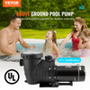 Bomba para piscina elevada VEVOR 1,5 HP 100 GPM 110 V/240 V 3450 RPM