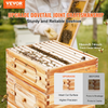 VEVOR Bee Hive - Kit de inicio de 40 colmenas de abejas con marco de madera de cedro recubierta de cera de abejas 2 cajas de abejas profundas y 2 medianas