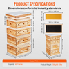 VEVOR Bee Hive - Kit de inicio de 40 colmenas de abejas con marco de madera de cedro recubierta de cera de abejas 2 cajas de abejas profundas y 2 medianas