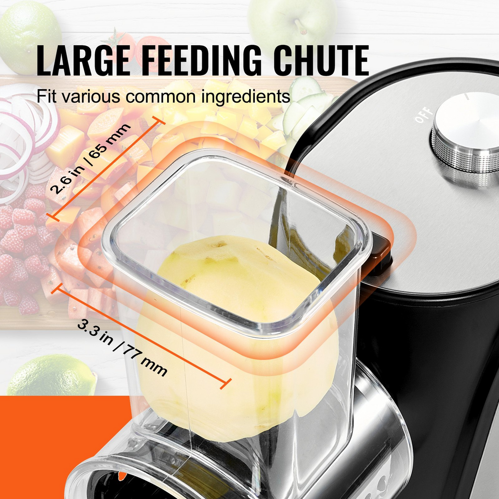 Rallador de queso eléctrico VEVOR para ensaladas de 250 W