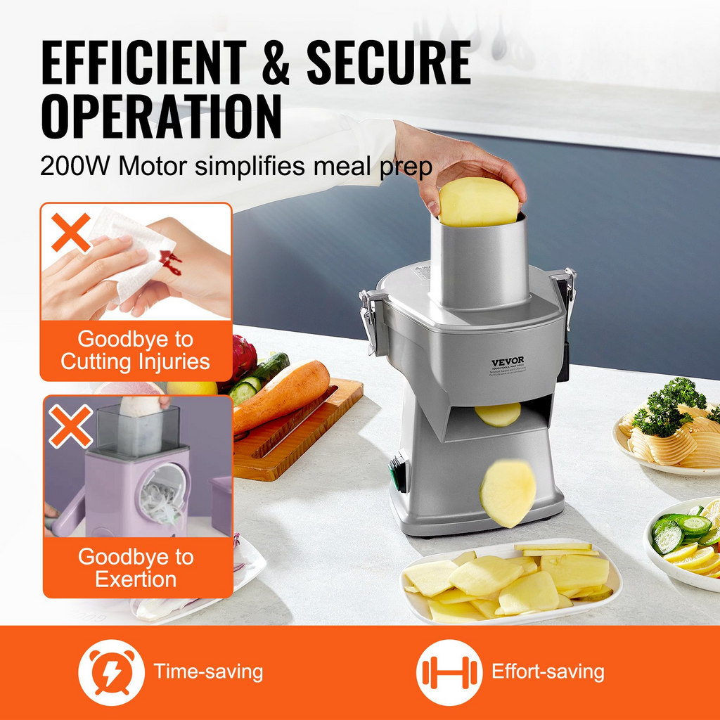 Cortadora de verduras eléctrica de alimentos multifuncional 4 en 1 picadora de verduras de 200 W para cortar triturar cortar en cubitos y rebanar