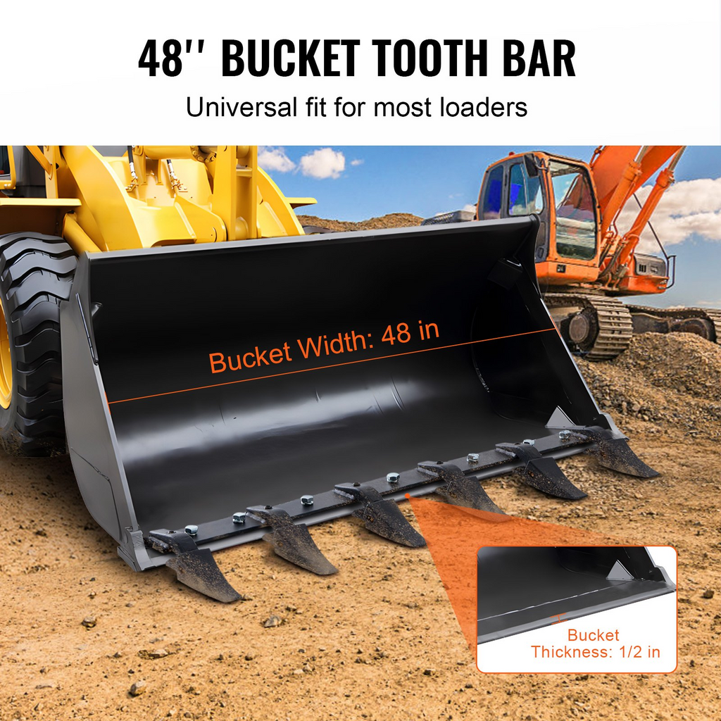 Barra de dientes para cucharón VEVOR 48'' capacidad de carga de 4560 lb