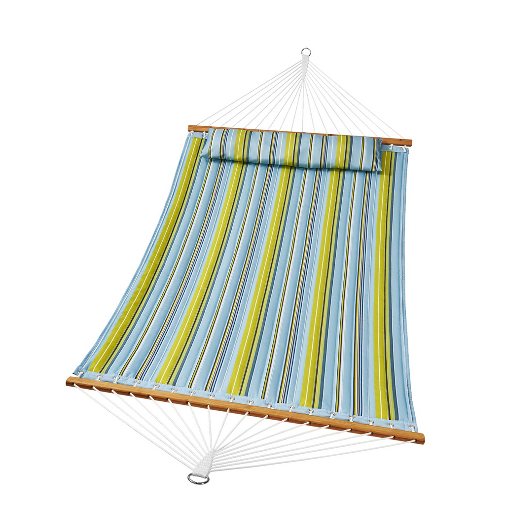 Hamaca de tela acolchada doble VEVOR con barra separadora de madera dura y almohada desmontable