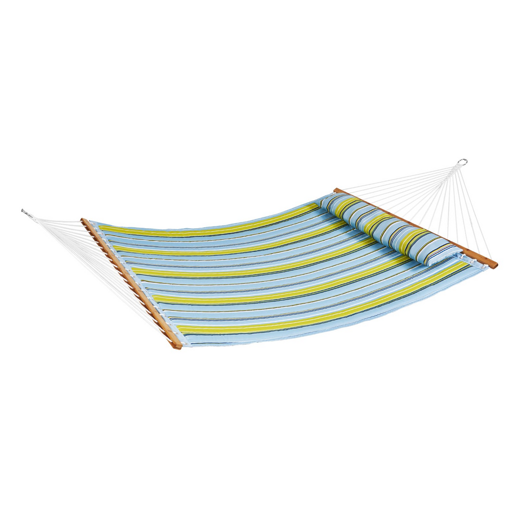 Hamaca de tela acolchada doble VEVOR con barra separadora de madera dura y almohada desmontable