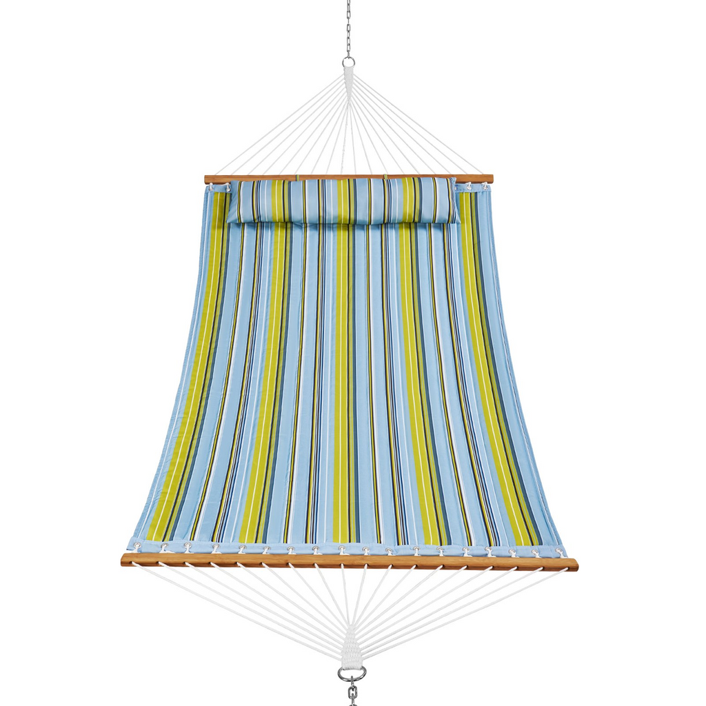 Hamaca de tela acolchada doble VEVOR con barra separadora de madera dura y almohada desmontable