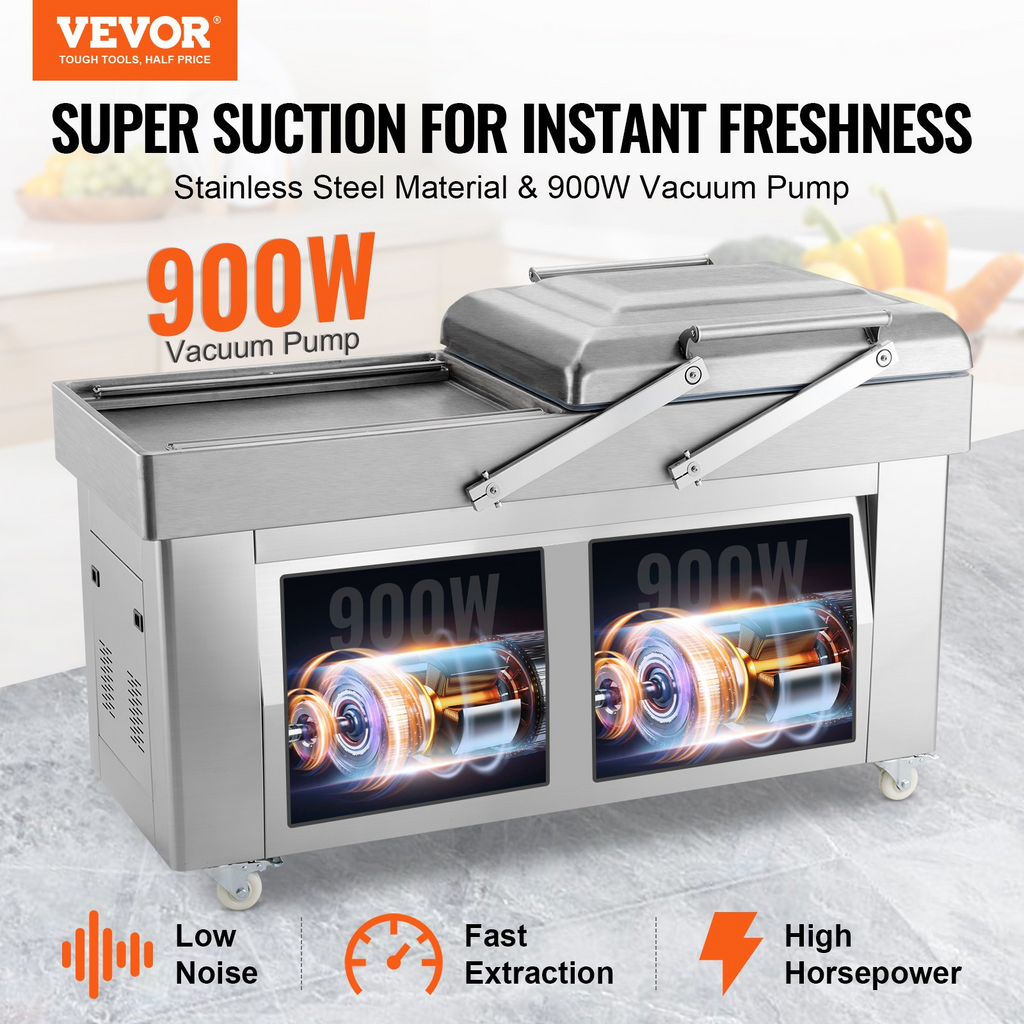 Selladora al vacío de cámara VEVOR potencia de sellado de 1200 W