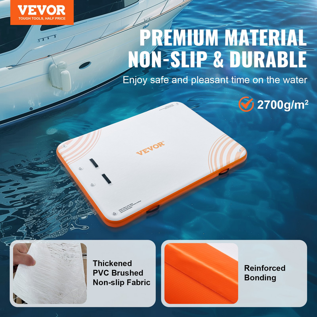 VEVOR Muelle flotante inflable de 10 x 8 pies