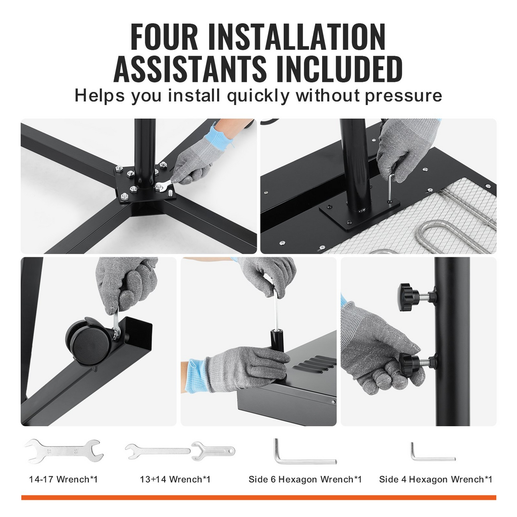 Secadora flash VEVOR de 16 x 16 pulgadas para serigrafía con soporte de altura ajustable rotación de 360°