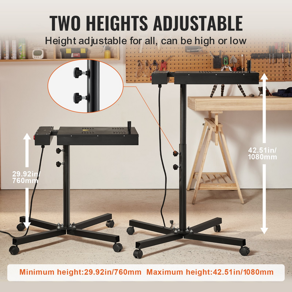Secadora flash VEVOR de 16 x 16 pulgadas para serigrafía con soporte de altura ajustable rotación de 360°