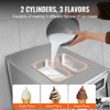 Máquina para hacer helados comerciales VEVOR rendimiento de 18-28 l/h de 1850 W 2 cilindros de acero inoxidable de 5,5 l