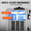Máquina para hacer helados comerciales VEVOR rendimiento de 18-28 l/h de 1850 W 2 cilindros de acero inoxidable de 5,5 l