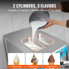 Máquina para hacer helados comerciales VEVOR rendimiento de 21-31 l/h de 3 sabores de 1800 W cilindro de acero inoxidable de 2 x 5,5 l panel LED con preenfriado automático y limpieza